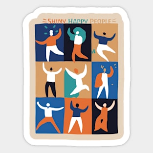 SHINY HAPPY PEOPLE, positive vibes, pastel colors, cheers Sticker
